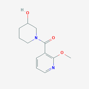 molecular formula C12H16N2O3 B1462729 1-(2-Methoxypyridine-3-carbonyl)piperidin-3-ol CAS No. 1155607-32-1