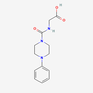 molecular formula C13H17N3O3 B1462734 N-[(4-Phenylpiperazin-1-yl)carbonyl]glycine CAS No. 1153356-03-6