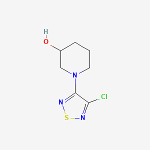 molecular formula C7H10ClN3OS B1462741 1-(4-Chloro-1,2,5-thiadiazol-3-yl)piperidin-3-ol CAS No. 1153277-62-3