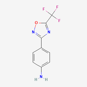 molecular formula C9H6F3N3O B1462742 4-[5-(Trifluoromethyl)-1,2,4-oxadiazol-3-yl]aniline CAS No. 951806-14-7