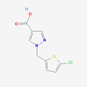 molecular formula C9H7ClN2O2S B1462745 1-[(5-氯噻吩-2-基)甲基]-1H-吡唑-4-羧酸 CAS No. 1154881-82-9