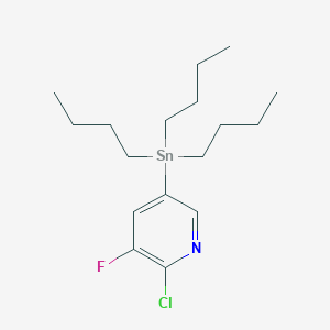 molecular formula C17H29ClFNSn B1462758 2-Chloro-3-fluoro-5-(tributylstannyl)pyridine CAS No. 405556-97-0