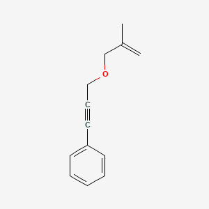 molecular formula C13H14O B14627636 Benzene, [3-[(2-methyl-2-propenyl)oxy]-1-propynyl]- CAS No. 57187-82-3