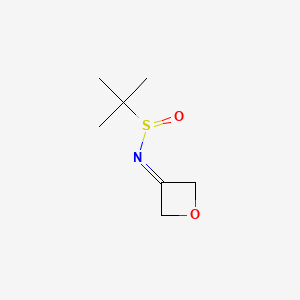 molecular formula C7H13NO2S B1462768 2-Methyl-N-(oxetan-3-ylidene)propane-2-sulfinamide CAS No. 1158098-73-7