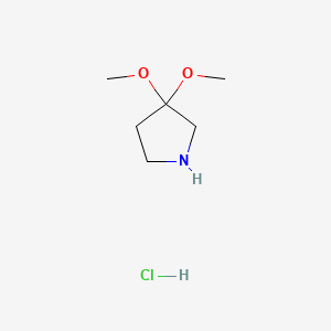 molecular formula C6H14ClNO2 B1462773 3,3-Dimethoxypyrrolidine hydrochloride CAS No. 1263283-20-0