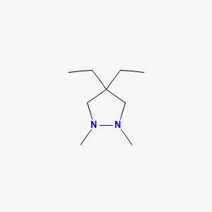 molecular formula C9H20N2 B14627779 Pyrazolidine, 4,4-diethyl-1,2-dimethyl-, trans- CAS No. 53779-87-6