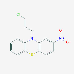 molecular formula C15H13ClN2O2S B14628058 10H-Phenothiazine, 10-(3-chloropropyl)-2-nitro- CAS No. 58271-64-0