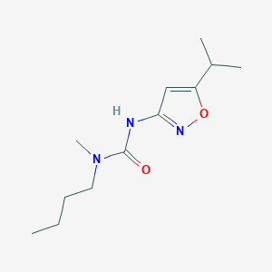 molecular formula C12H21N3O2 B14628060 N-Butyl-N-methyl-N'-[5-(propan-2-yl)-1,2-oxazol-3-yl]urea CAS No. 55808-34-9