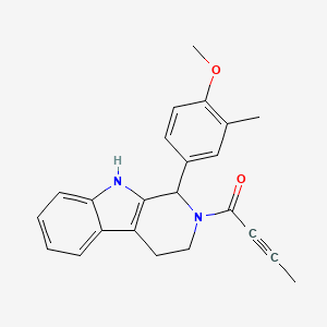 molecular formula C23H22N2O2 B1462811 1-[1-(4-Methoxy-3-methylphenyl)-1,3,4,9-tetrahydro-2H-beta-carbolin-2-yl]-2-butyn-1-one CAS No. 1060525-47-4