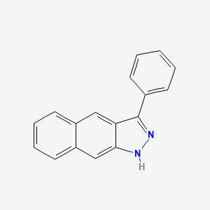 molecular formula C17H12N2 B14628129 1H-Benz[f]indazole, 3-phenyl- CAS No. 55270-98-9