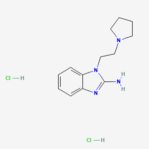 molecular formula C13H19ClN4 B1462828 1-(2-Pyrrolidin-1-yl-ethyl)-1H-benzoimidazol-2-ylamine dihydrochloride CAS No. 435342-19-1