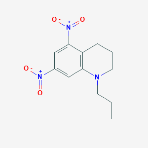 molecular formula C12H15N3O4 B14628423 Quinoline, 1,2,3,4-tetrahydro-5,7-dinitro-1-propyl- CAS No. 57883-31-5