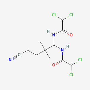 molecular formula C11H15Cl4N3O2 B14628465 N,N'-(4-Cyano-2,2-dimethylbutane-1,1-diyl)bis(2,2-dichloroacetamide) CAS No. 58084-98-3