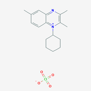 molecular formula C17H23ClN2O4 B14628521 Quinoxalinium, 1-cyclohexyl-2,3,6-trimethyl-, perchlorate CAS No. 55315-00-9