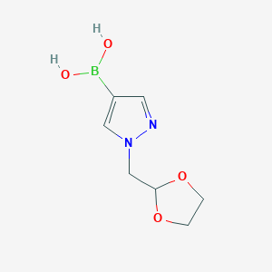 molecular formula C7H11BN2O4 B1462861 1-[1,3]-Dioxolan-2-ylmethyl-1H-pyrazole-4-boronic acid CAS No. 947533-27-9