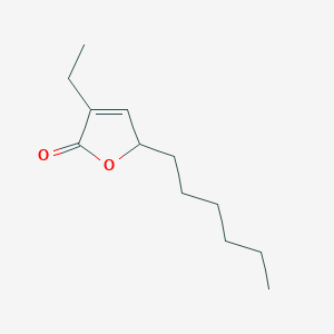 molecular formula C12H20O2 B14628651 2(5H)-Furanone, 3-ethyl-5-hexyl- CAS No. 55229-13-5