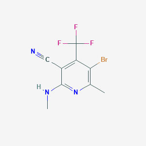 molecular formula C9H7BrF3N3 B1462879 5-Bromo-6-methyl-2-(methylamino)-4-(trifluoromethyl)nicotinonitrile CAS No. 1171919-20-2