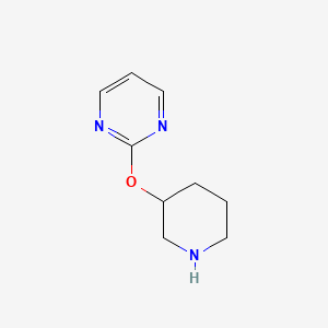 molecular formula C9H13N3O B1462882 2-(Piperidin-3-yloxy)pyrimidine CAS No. 950664-35-4