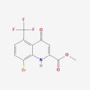 molecular formula C12H7BrF3NO3 B1462889 Methyl 8-bromo-4-hydroxy-5-(trifluoromethyl)quinoline-2-carboxylate CAS No. 1072944-77-4