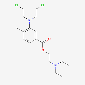 molecular formula C18H28Cl2N2O2 B14628939 p-Toluic acid, 3-(bis(2-chloroethyl)amino)-, 2-(diethylamino)ethyl ester CAS No. 58278-35-6