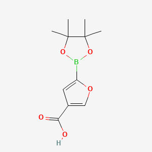molecular formula C11H15BO5 B1462898 5-(4,4,5,5-Tetramethyl-1,3,2-dioxaborolan-2-yl)furan-3-carboxylic acid CAS No. 1073354-94-5