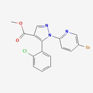 molecular formula C16H11BrClN3O2 B1462907 Methyl 1-(5-bromopyridin-2-yl)-5-(2-chlorophenyl)pyrazole-4-carboxylate CAS No. 1150164-70-7