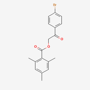 molecular formula C18H17BrO3 B14629252 Benzoic acid, 2,4,6-trimethyl-, 2-(4-bromophenyl)-2-oxoethyl ester CAS No. 53756-56-2