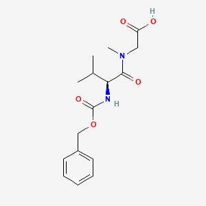 molecular formula C16H22N2O5 B14629399 N-[(Benzyloxy)carbonyl]-L-valyl-N-methylglycine CAS No. 56609-93-9