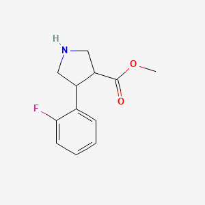 molecular formula C12H14FNO2 B1462961 Methyl 4-(2-fluorophenyl)pyrrolidine-3-carboxylate CAS No. 1394839-77-0