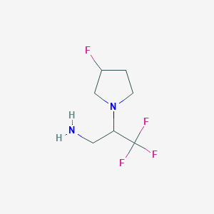 3,3,3-Trifluoro-2-(3-fluoropyrrolidin-1-yl)propan-1-amine