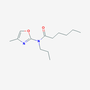 molecular formula C13H22N2O2 B14629641 N-(4-Methyl-1,3-oxazol-2-YL)-N-propylhexanamide CAS No. 57068-57-2