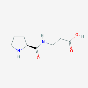 molecular formula C8H14N2O3 B146298 (S)-3-(Pyrrolidine-2-carboxamido)propanoic acid CAS No. 112558-45-9