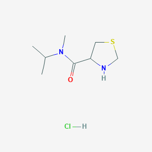 molecular formula C8H17ClN2OS B1462984 N-methyl-N-(propan-2-yl)-1,3-thiazolidine-4-carboxamide hydrochloride CAS No. 1251923-66-6