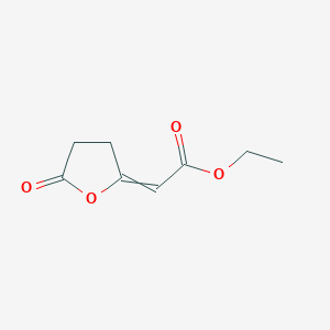 molecular formula C8H10O4 B14629845 Ethyl (5-oxooxolan-2-ylidene)acetate CAS No. 57691-01-7