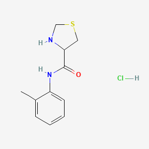 molecular formula C11H15ClN2OS B1462986 N-(2-methylphenyl)-1,3-thiazolidine-4-carboxamide hydrochloride CAS No. 1251923-39-3