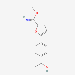 molecular formula C14H15NO3 B14629940 Methyl 5-[4-(1-hydroxyethyl)phenyl]furan-2-carboximidate CAS No. 57667-08-0