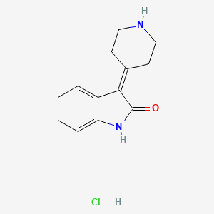 molecular formula C13H15ClN2O B1463000 3-(piperidin-4-ylidene)-2,3-dihydro-1H-indol-2-one hydrochloride CAS No. 1240529-54-7