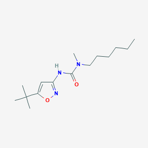 molecular formula C15H27N3O2 B14630019 N'-(5-tert-Butyl-1,2-oxazol-3-yl)-N-hexyl-N-methylurea CAS No. 55808-80-5