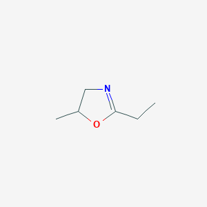 molecular formula C6H11NO B14630048 Oxazole, 2-ethyl-4,5-dihydro-5-methyl- CAS No. 57856-70-9