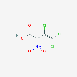 molecular formula C4H2Cl3NO4 B14630072 3,4,4-Trichloro-2-nitrobut-3-enoic acid CAS No. 55108-38-8