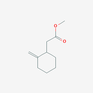 molecular formula C10H16O2 B14630094 Cyclohexaneacetic acid, 2-methylene-, methyl ester CAS No. 54445-54-4