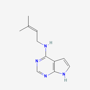 molecular formula C11H14N4 B14630178 N-(3-Methylbut-2-EN-1-YL)-7H-pyrrolo[2,3-D]pyrimidin-4-amine CAS No. 57357-97-8