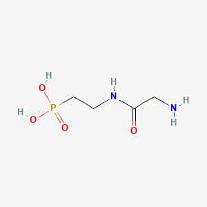 molecular formula C4H11N2O4P B14630242 Phosphonic acid, (2-((aminoacetyl)amino)ethyl)- CAS No. 53626-52-1
