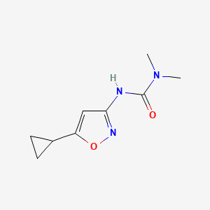 molecular formula C9H13N3O2 B14630297 N'-(5-Cyclopropyl-1,2-oxazol-3-yl)-N,N-dimethylurea CAS No. 55808-82-7