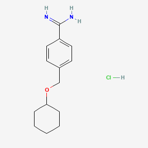 4-[(Cyclohexyloxy)methyl]benzene-1-carboximidamide hydrochloride