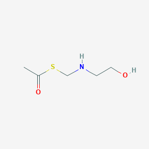 molecular formula C5H11NO2S B14630352 S-{[(2-Hydroxyethyl)amino]methyl} ethanethioate CAS No. 54753-27-4