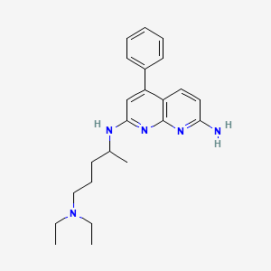 molecular formula C23H31N5 B14630376 N(sup 2)-(4-(Diethylamino)-1-methylbutyl)-4-phenyl-1,8-naphthyridine-2,7-diamine CAS No. 55242-88-1