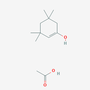 molecular formula C12H22O3 B14630394 Acetic acid;3,3,5,5-tetramethylcyclohexen-1-ol CAS No. 56763-68-9