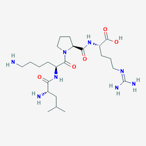 molecular formula C23H44N8O5 B14630447 L-Arginine, N2-(1-(N2-L-leucyl-L-lysyl)-L-prolyl)- CAS No. 56694-23-6