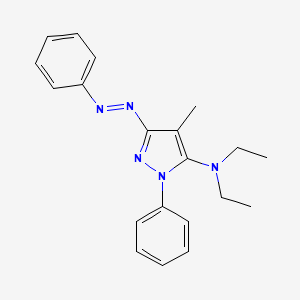 molecular formula C20H23N5 B14630496 N,N-Diethyl-4-methyl-1-phenyl-3-[(E)-phenyldiazenyl]-1H-pyrazol-5-amine CAS No. 54507-45-8